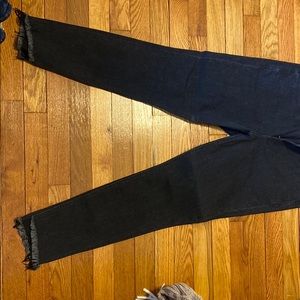 Black Express Jeans With Fringe